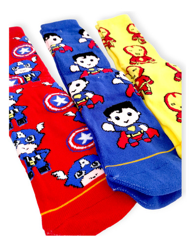 Calcetas Superman, Iron Man, Capitán América