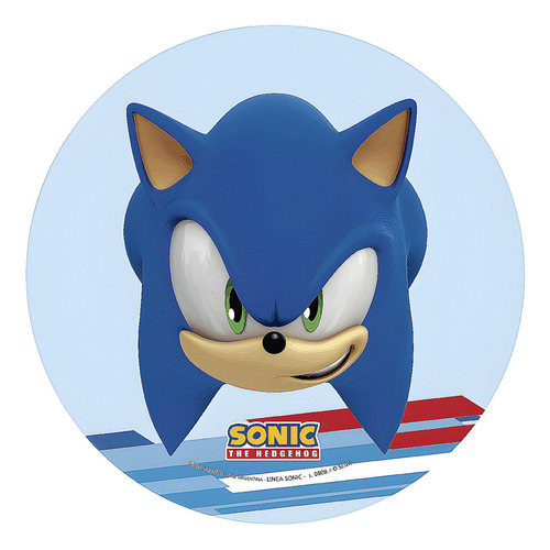 Plato De Sonic X8 - Cotillón Waf Color Azul