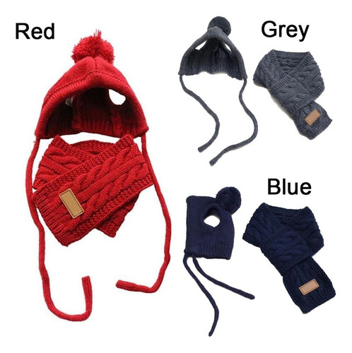 C Disfraz De Mascota, Gorro, Bufanda Tejida, Cálida, Ropa