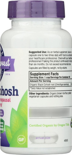 Oregon S Wild Harvest Black Cohosh Suplemento De Hierbas Org