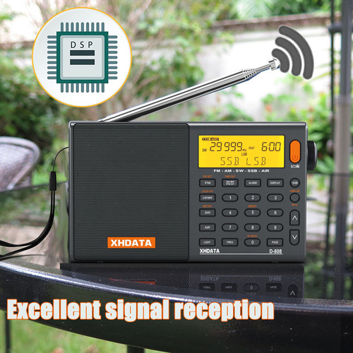 Y Rádio Portátil Xhdata D-808 (cinza) Fm Estéreo/sw/mw/lw