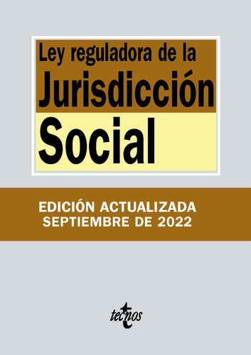 Ley Reguladora De La Jurisdicción Social, De Editorial Tecnos., Vol. 0. Editorial Tecnos, Tapa Blanda En Español, 2022