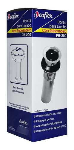 Contra Para Lavabo Con Rebosadero Cromado Coflex Ph-200