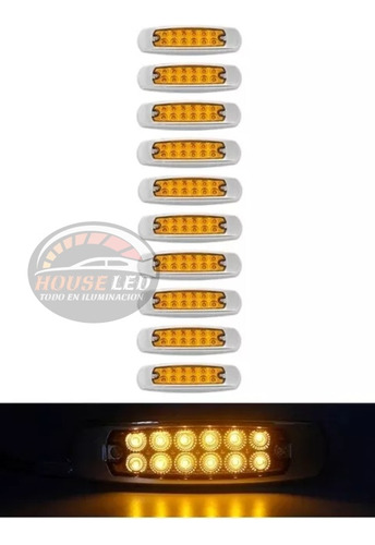 Pack X10 Luces Led Laterales Trocha 12v 24v Para Camion 