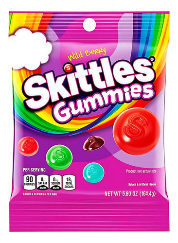 Skittles Gummies Wild Berry Original (bolsa De 164 Gramos)