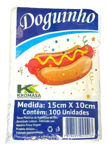Saco Plastico Para Hot Dog Cachorro Quente 15x10- Com 500un