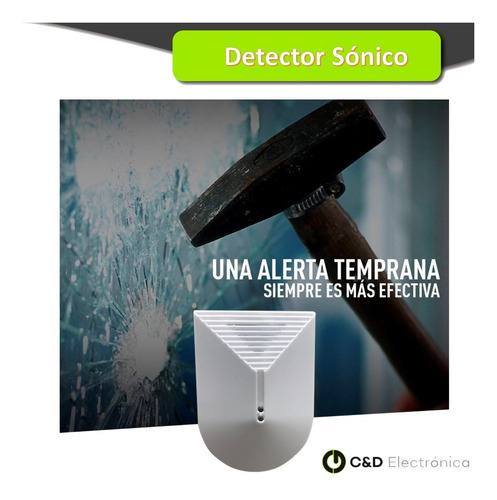 Imagen 2 de 6 de Detector Alarma Sensor Rotura Vidrio Ventana