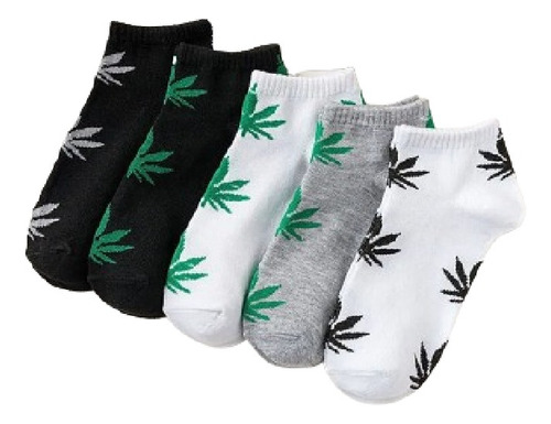 Calcetines O Medias De Diseño Cannabis Marihuana O Mota X5