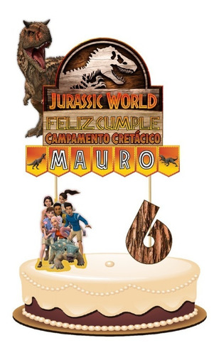 Jurassic World Campamento Cretácico Cake Topper 
