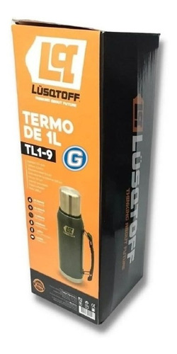 Termo 1 Litro Acero Inoxidable Lusqtoff Frio Y Calor Militar Color Verde