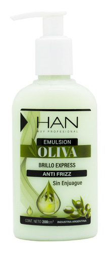 Han Oliva Emulsion Crema Para Peinar Brillo Antifrizz Pelo