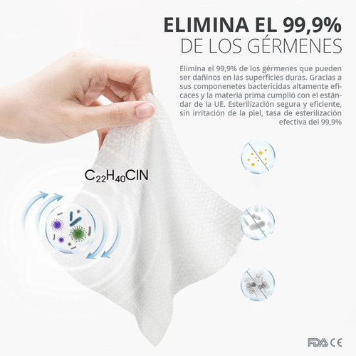 Imagen 2 de 7 de Toallitas Desinfectantes Antibacteriales Toallas Humedas