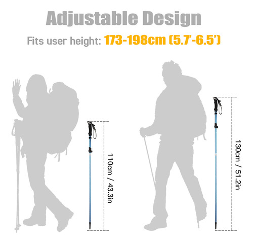 Zx Bastón Plegable Para Caminar, Senderismo, Tomshoo