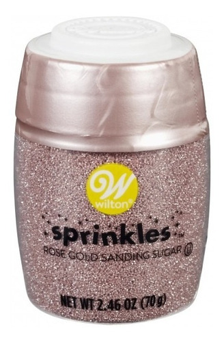 Sprinkles Azúcar Gruesa De Colores Tambor 70 Grs Wilton Color Oro Rosa