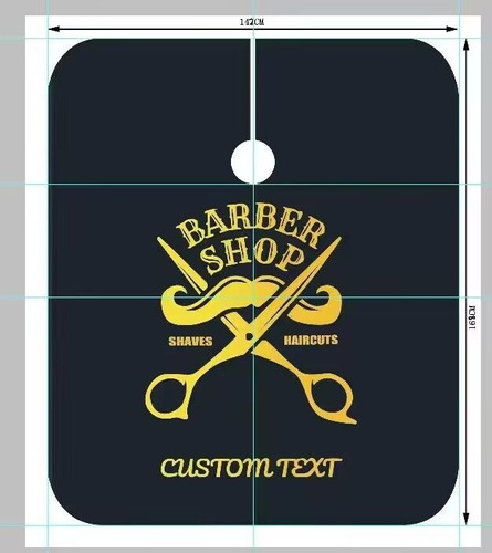 Capa Corte De Barbero Barbería Diseño Color Negro Con Amarillo 105