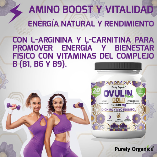 Ovulin Greens Gold: Antioxidantes Vitaminas Inositol 60 Serv Sabor Natural