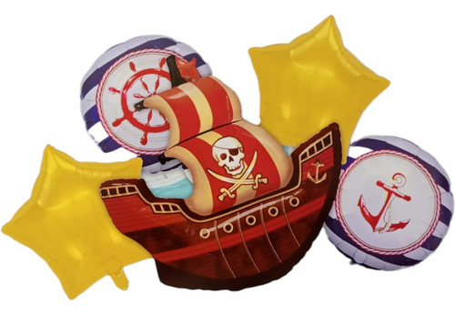 Kit 5 Globos Fiesta Infantil Piratas