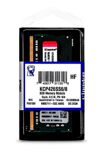 Memoria Ram Kingston Kcp426ss6/8 8gb X 2666mhz Sodimm Ddr4