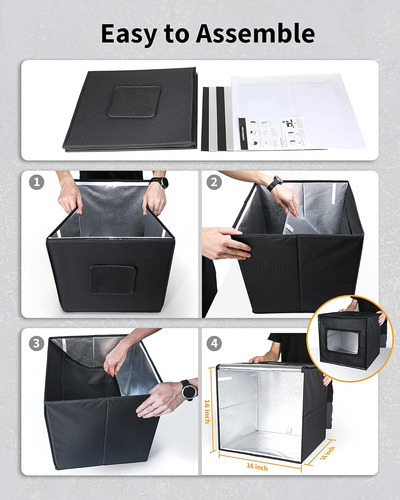Glendan Portable Photo Studio Light Box, 16 X 16 Profes...