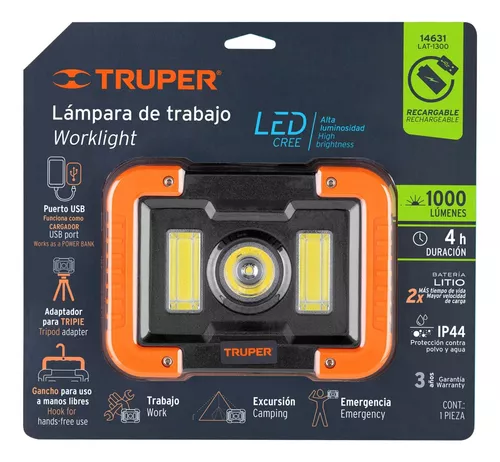 Luz de Camping Recargable (Naranja), 1000 Lúmenes Luz de Camping