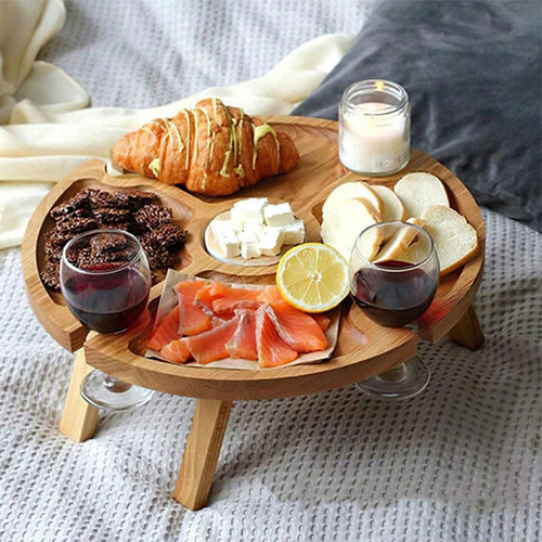 Bandeja Para Aperitivos, Mesa De Picnic Para Vino, Soporte
