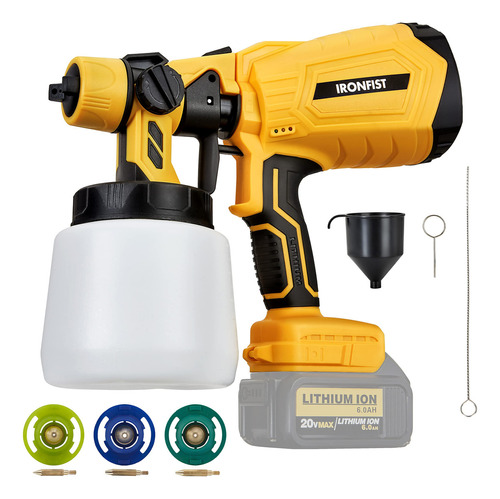 Ironfist Pulverizador De Pintura Inalámbrico, Para Dewalt . Color Amarillo