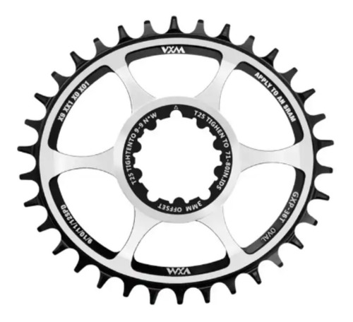 Corona Plato Gxp Ovalada Para Sram 3 Y 6 Mm 32/34/36