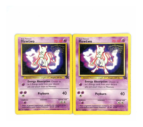 Mewtwo 3 X2 - Cartas Originales Pokémon Black Star Promo