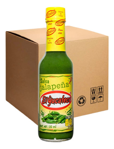 Salsa Jalapeña El Yucateco 150ml. Mayorista X12