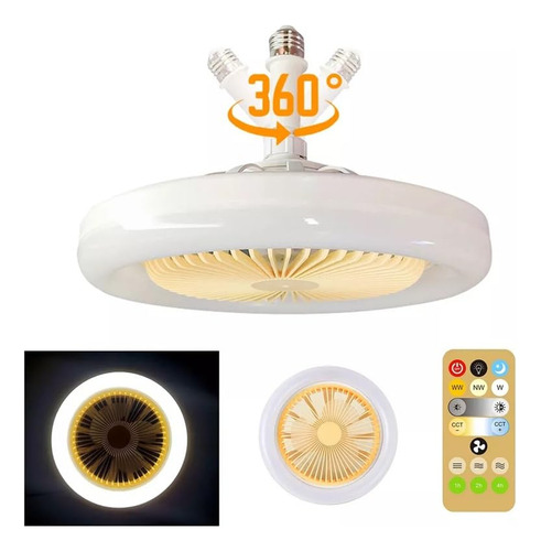 Ventilador De Techo Con Luz Led Ajustable 3 Velocidades