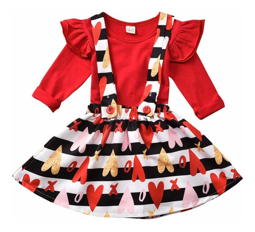 Girl's 2 Piece Outfits Sleeve Crop Top And Skirt Set