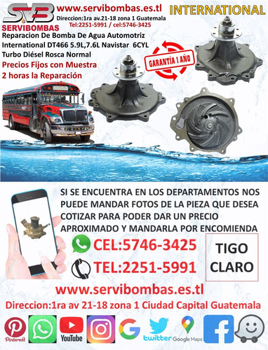 Reparacion De Bombas De Agua International Dt466 7.6 Maxxfor
