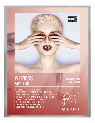 Poster Katy Perry Witness Album Music Firma 45x30