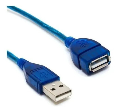 Imagen 1 de 2 de Cable Extensión Usb 2.0 Hembra Macho 1.5mt Con Filtro Azul