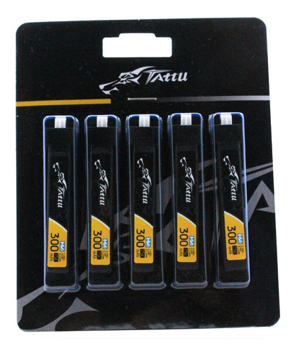 5 Pack - Batería Lipo Tattu 300 Mah 3.8v 1s 75c