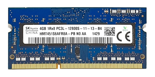 Memoria Ram Laptop Sodimm Ddr3 4gb Pc3l-12800s 1600 Mhz