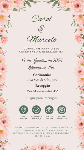 Convite Casamento Digital Interativo