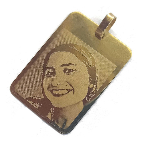 Foto Medalla Oro 18 K Maciza Personalizada 18x25mm 2.4gr