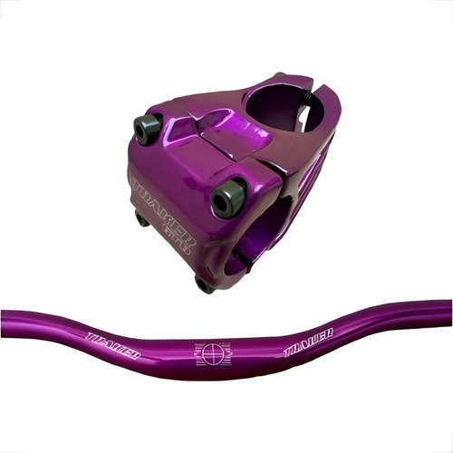 Kit Guidão Mesa 31.8mm Gtu Falcon Roxo Lilas Mtb Montadinha