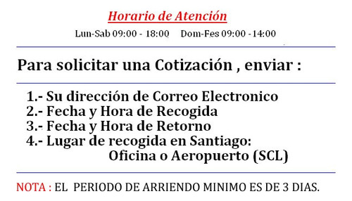 Arriendo Minibus - Van Automaticas 9 Asientos - Sin Chofer