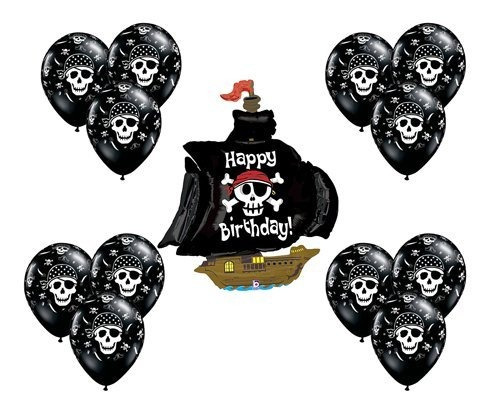 Set De Globos En Latex Diseño De Barco Pirata Para Fiesta