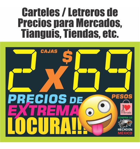25 Cartel Letrero De Precios Mercados 29x21 Cm Haga Negocio!