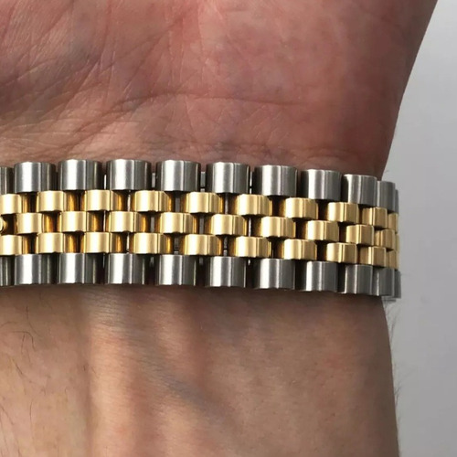 Pulsera De Acero Quirurgico Estilo Malla De Reloj Combinada 38.1 Cm 20 Cm