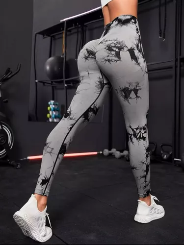 Tie-dye Calça Legging Academia Levanta Bumbum Sem Costura Cintura