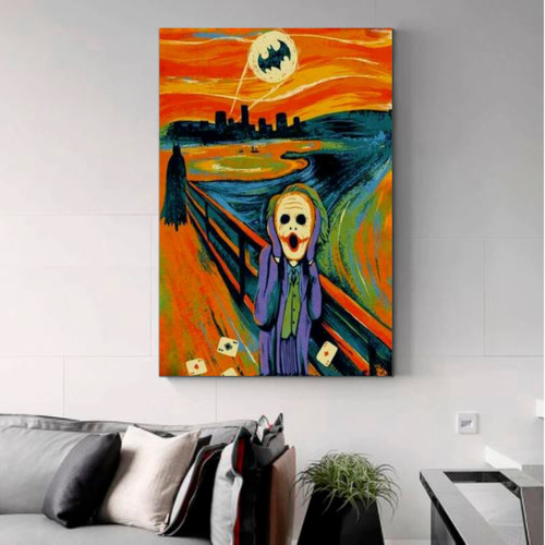 Cuadro Decorativo Joker El Grito Diseño Colorido Arte       