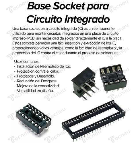 40 Piezas Base Socket Para Circuito Integrado 18 Pines Dip18