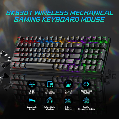 Teclado Y Mouse Mecánicos Rgb Inalámbricos