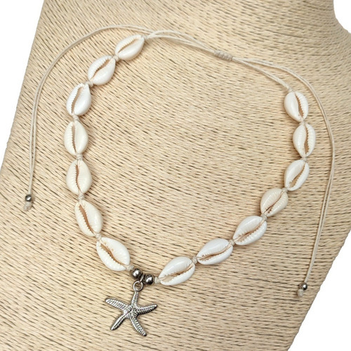 Collar Choker Caracoles Buzios Estrella Mar Colgante Acero 