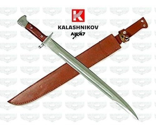 Imagen 1 de 2 de Cuchillo Militar Tipo Bayoneta Rusa 39cm Con Funda Cuerina