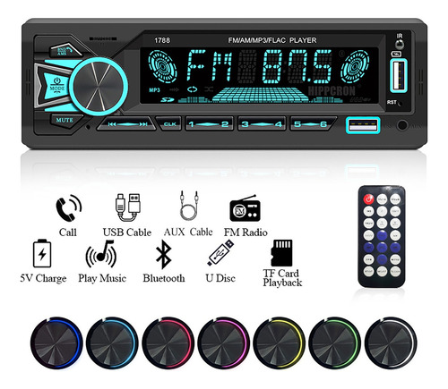 Radio De Coche, Estéreo, Bluetooth, Reproductor De Mp3, Fm,
